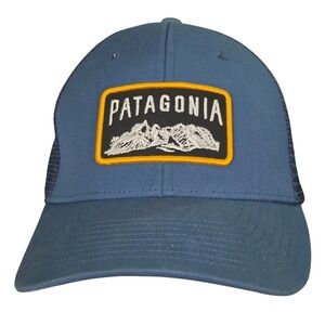 Patagonia Climb A Mountain Hat Cap Snap Back Adult Blue Fitz Roy Trucker Mesh